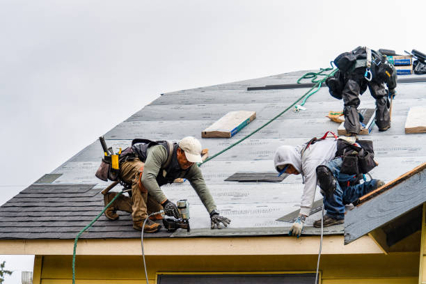 Professional Gutter Installation technician working in Chester, IA